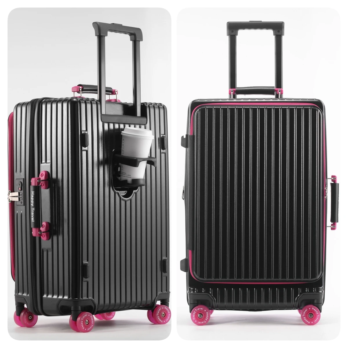 20/24/28-дюймовый расширяемый чемодан на колесиках с боковым отверстием и красочным вращающимся колесом, дорожный чемодан на колесиках с замком TSA