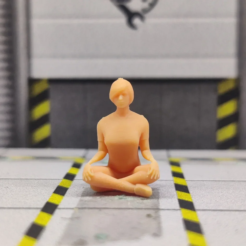 1/64 Maßstab Modell Harz meditation Yoga Mädchen ungefärbte Miniatur Diorama hand bemalt s834