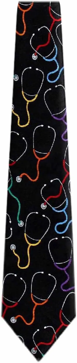 Mens Doctor Theme Novelty Tie Men Accessories for Shirt Print Daily Work One Size