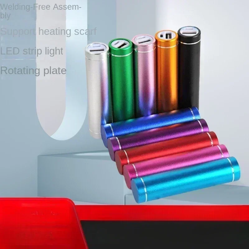 واحد سبائك الألومنيوم أسطواني لتقوم بها بنفسك لحام خالية موبايل إمدادات الطاقة التعشيش 18650 بطارية حالة بنك طاقة صغير قذيفة