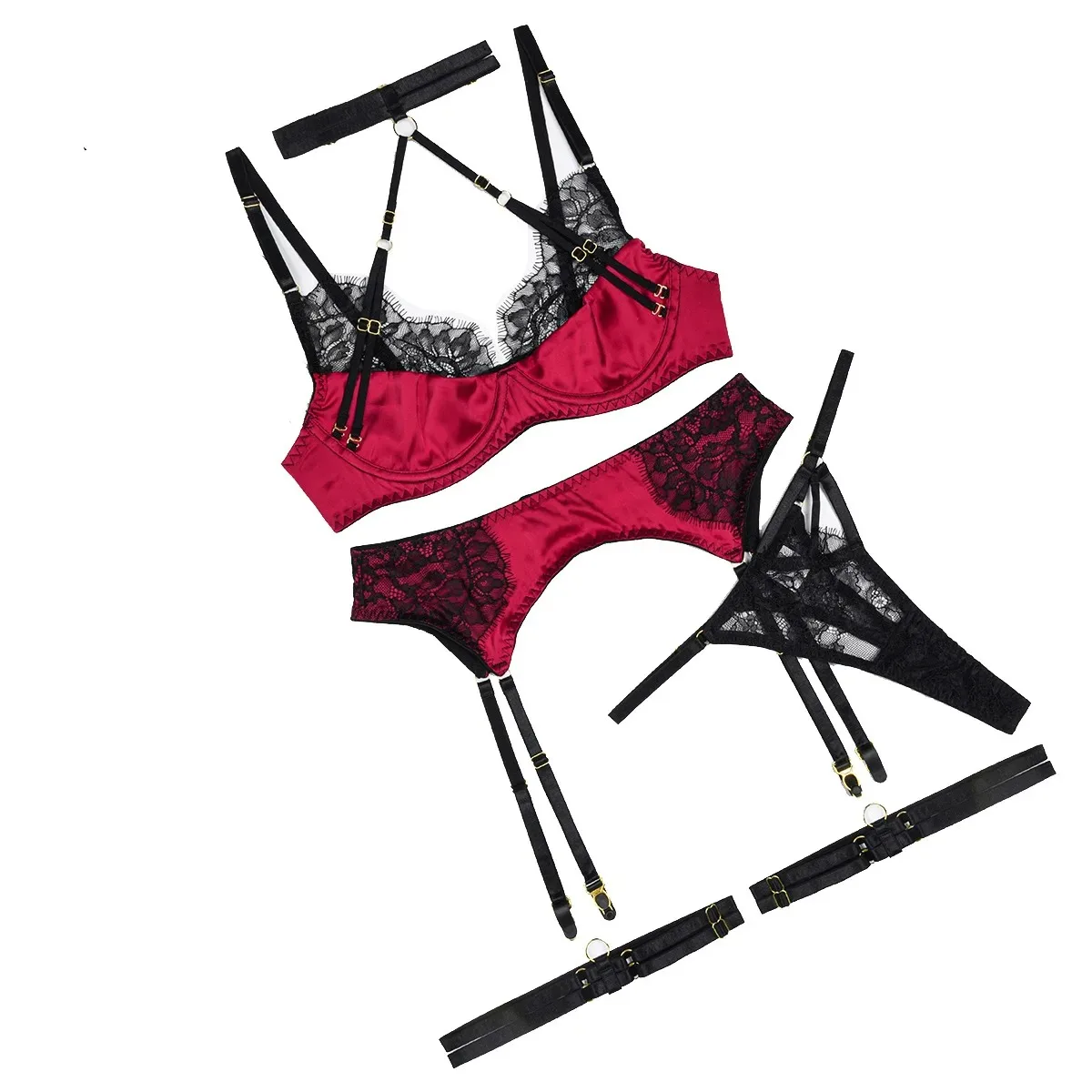 

CHUANGERM комплект кружевного нижнего белья 2026 сексуальное женское белье женские роскошные комплекты нижнего белья для коррекции фигуры 2026 хит продаж