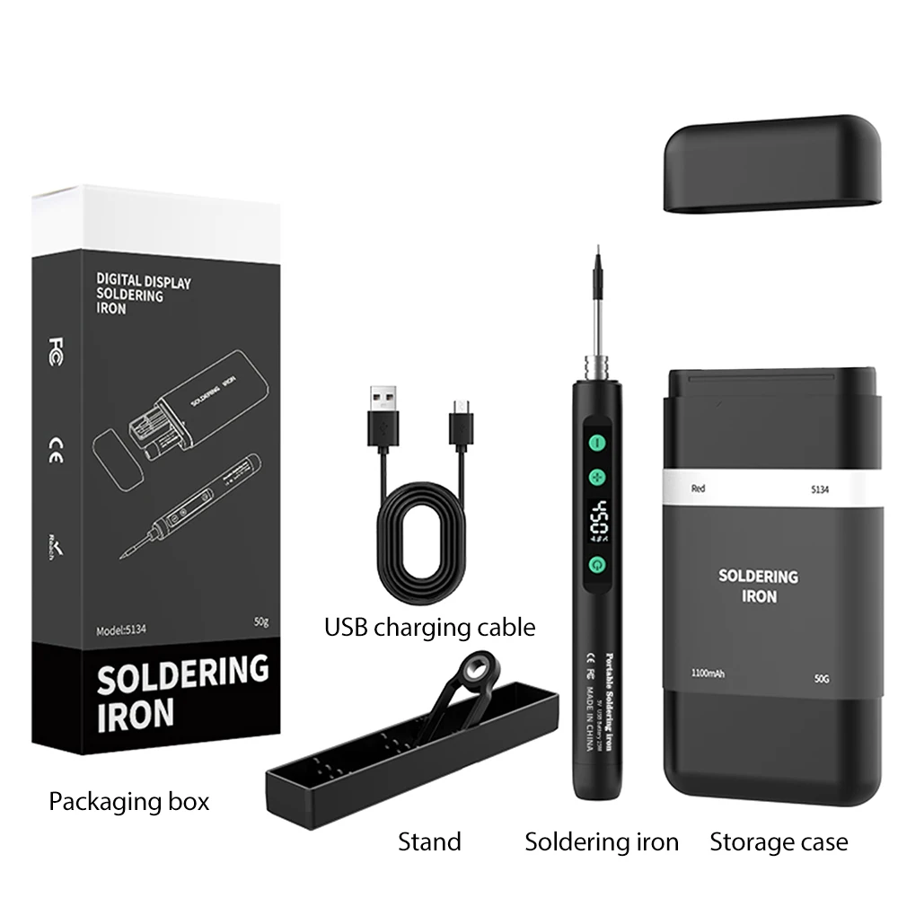 Portable USB Soldering Iron Kit with Intelligent Temperature Control Fast Heating Type-C Interface for Electronics Repair 5V 15W