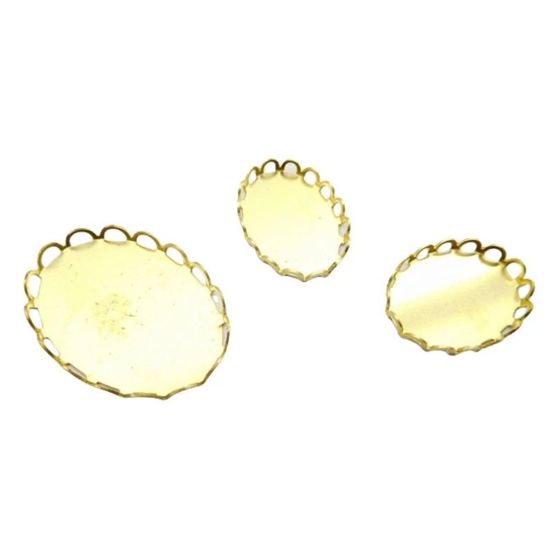 BoYuTe (100 Pieces/Lot) 13*18mm 18*25mm Oval Cabochon Base Brass Material Diy Blank Tray Base for Jewelry Making