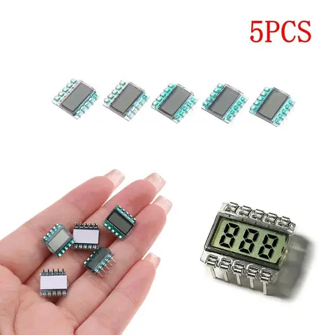 TN 포지티브 3 자리 세그먼트 LCD 패널, 3.0V 디지털 튜브 디스플레이, LCD 세그먼트 코드 화면, 10 핀, 5 개