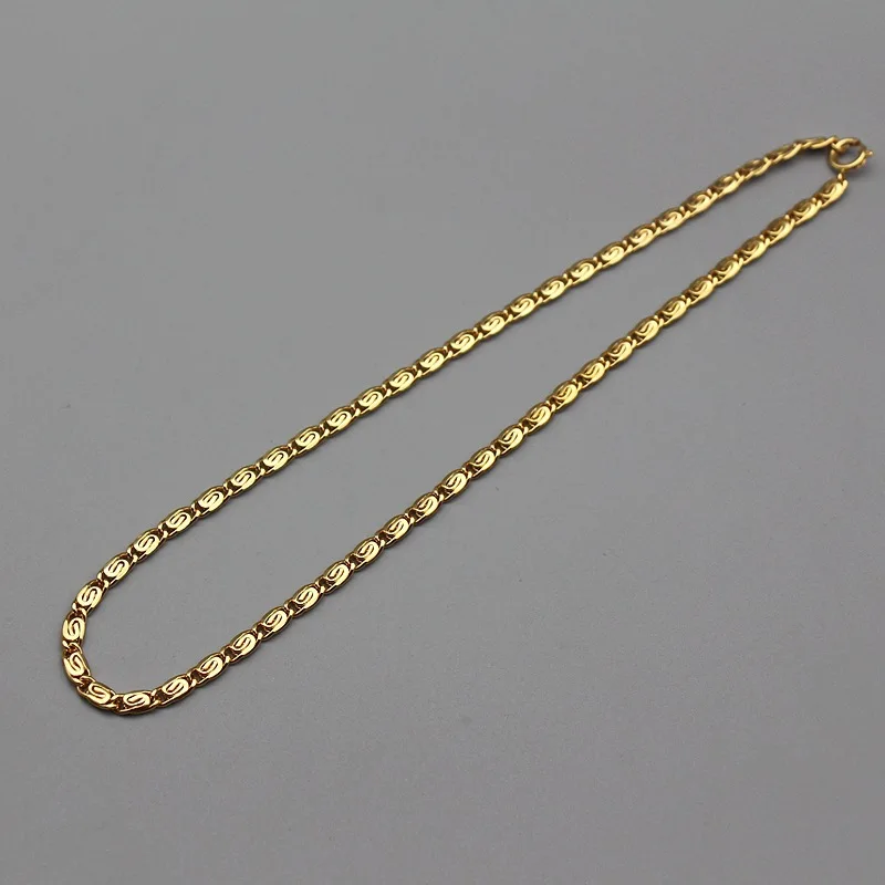 Brass Simply Wave Chian Choker Necklace OL Designer T Show Runway Party Boho Elegance Top Rare Japan Korean INS