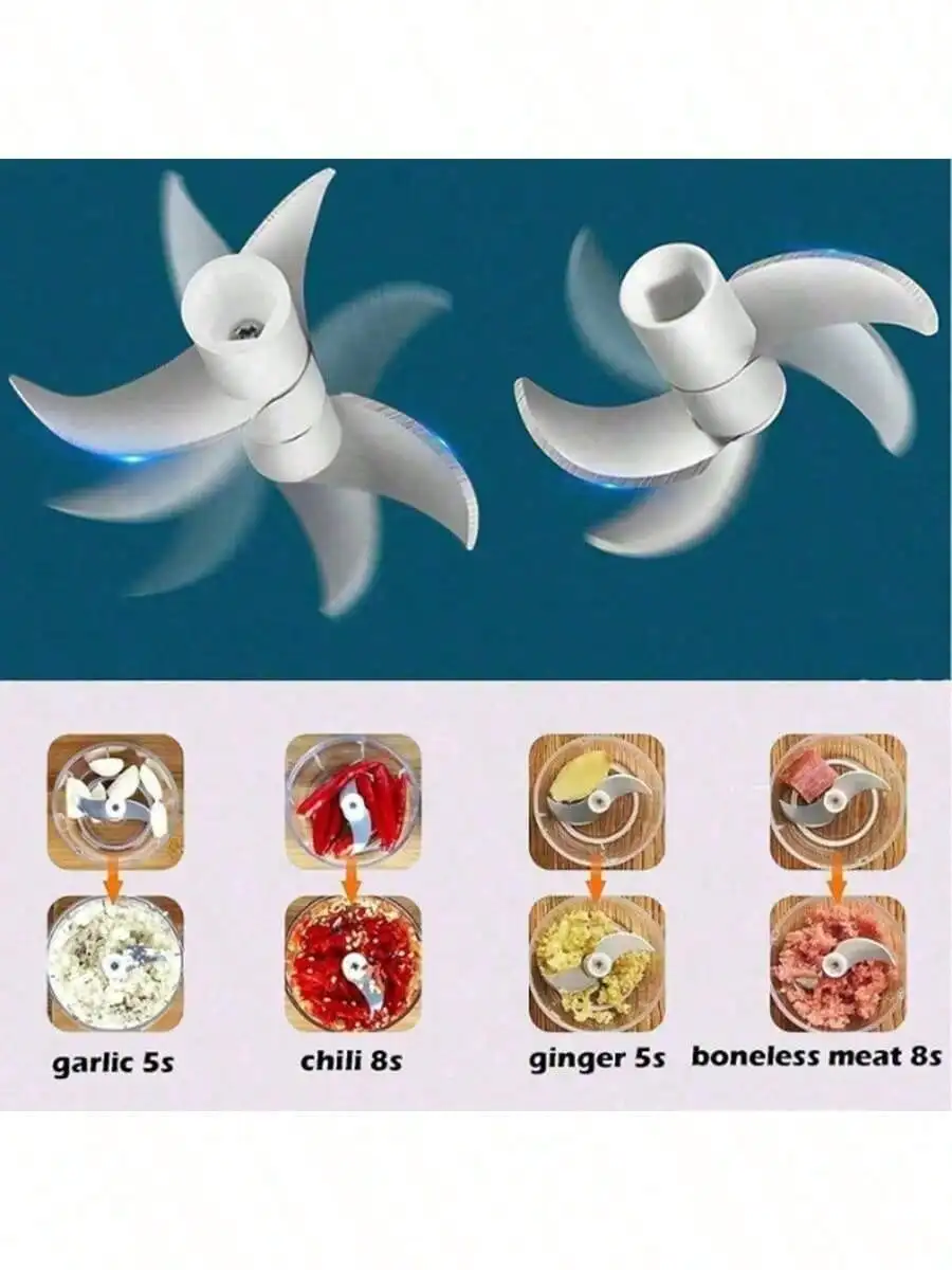 250ml Mini Rechargeable Garlic Chopper And Meat Grinder, Durable And Sturdy, Suitable For Crushing Garlic, Chili, Onion, Minced Meat, Nuts And More!