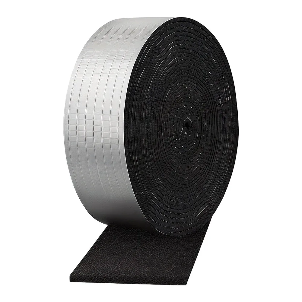 Thermally Efficient Foam Insulation Roll with Foil Layer for Indoor Outdoor Plumbing HVAC and Process Piping Installations