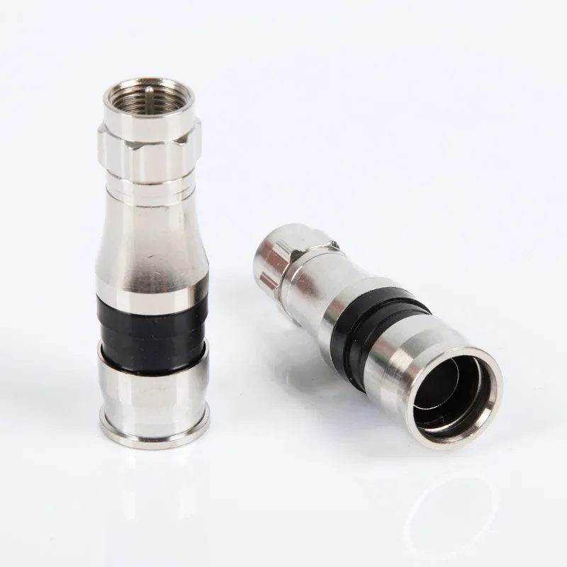10pcs All-copper extrusion F-head connected to RG11 wire connector, RF coaxial connector 75-7 extrusion head
