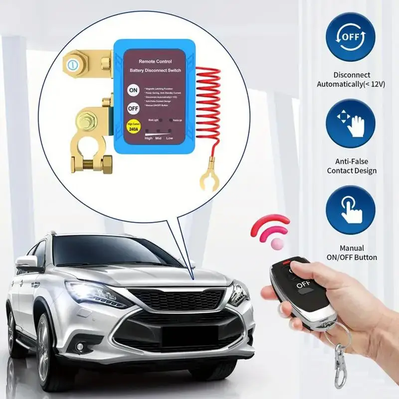 Auto Battery Interrupter 12V Remote Control Battery Controller Leakage Protection Car Battery Switch Car Internal Spare Parts