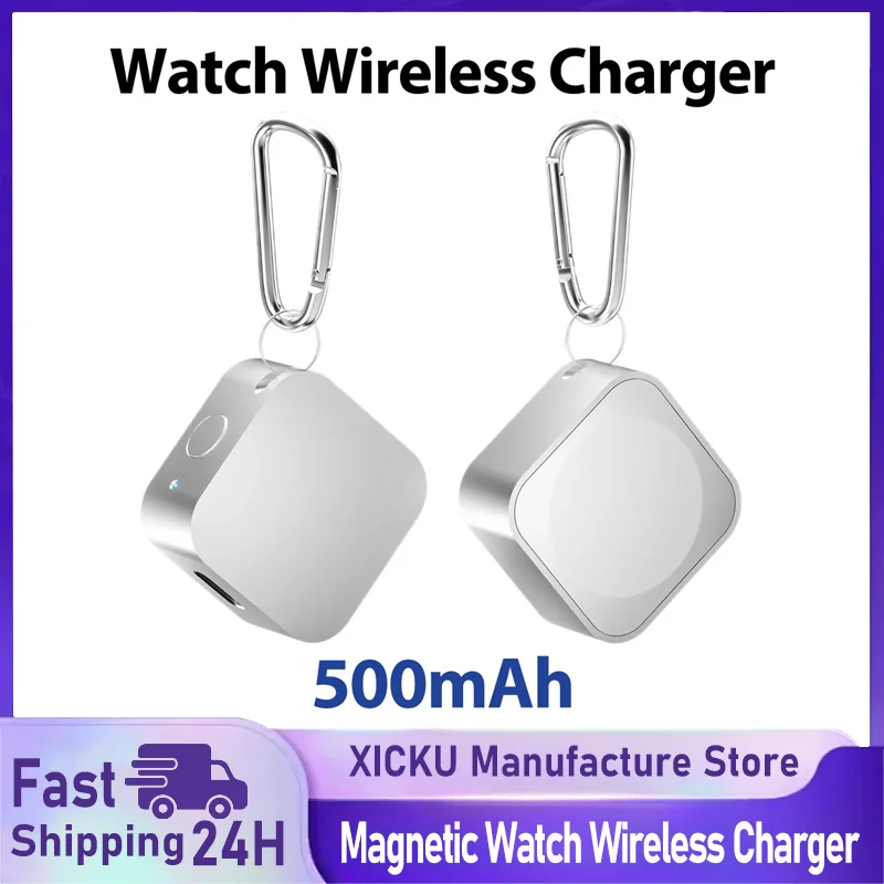 

Беспроводное зарядное устройство Smart Magnetic Watch Power Bank 500 мАч для Apple Watch Series 11 10 9 8 7 6 5 4 3 Ultra 2 SE Док-станция для быстрой зарядки