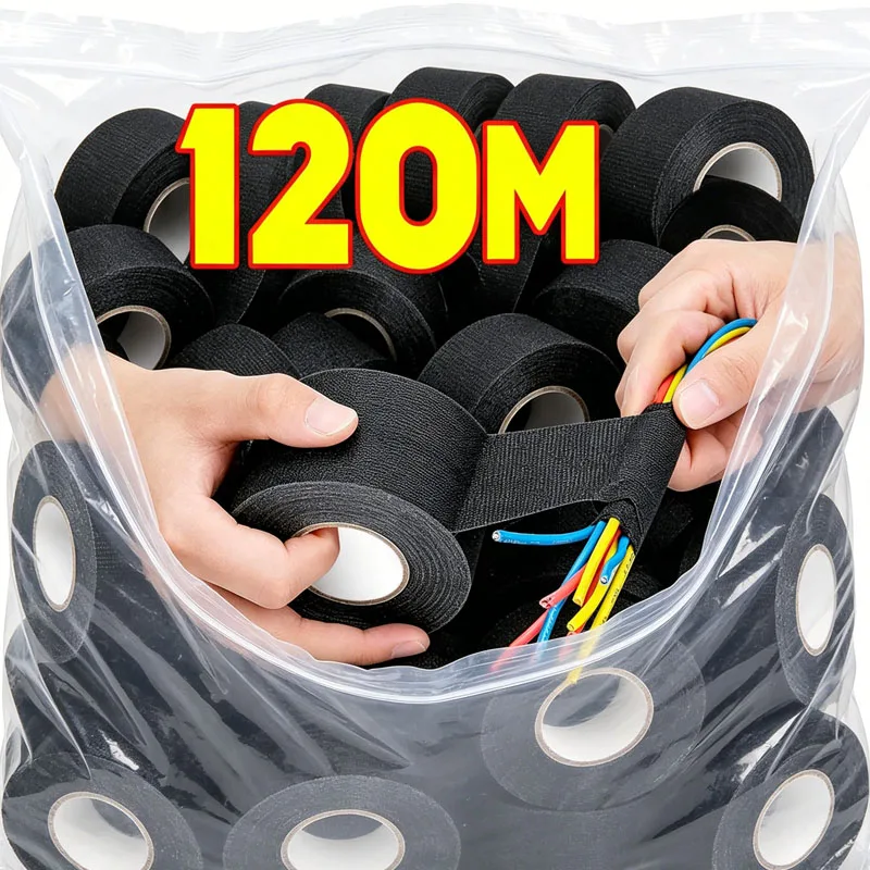 10-120M Wire Harness Tape Self-Adhesive Felt Cloth Wrap for Automotive Engines Cable Protection