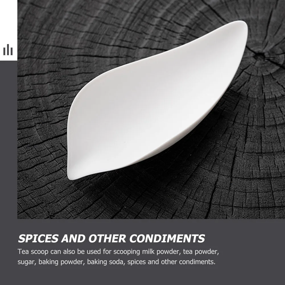 

1Set Loose Tea Scoop Ceramic Decorative Teaspoon for Home Use Multi-Function Smooth Handling Tea Leaf Shovel Cooking Condiments