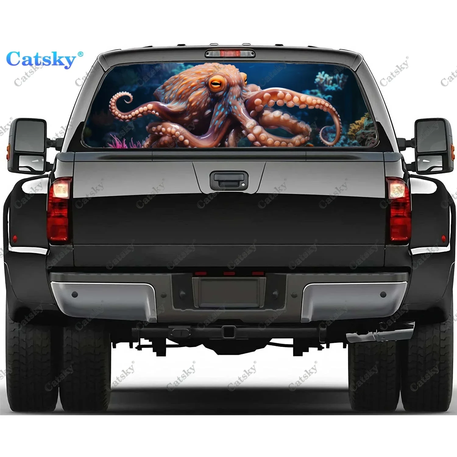 

Octopus animal Car Window Stickers Vinyl Translucent Graphic Accessories Truck Paint Film Cars Decals