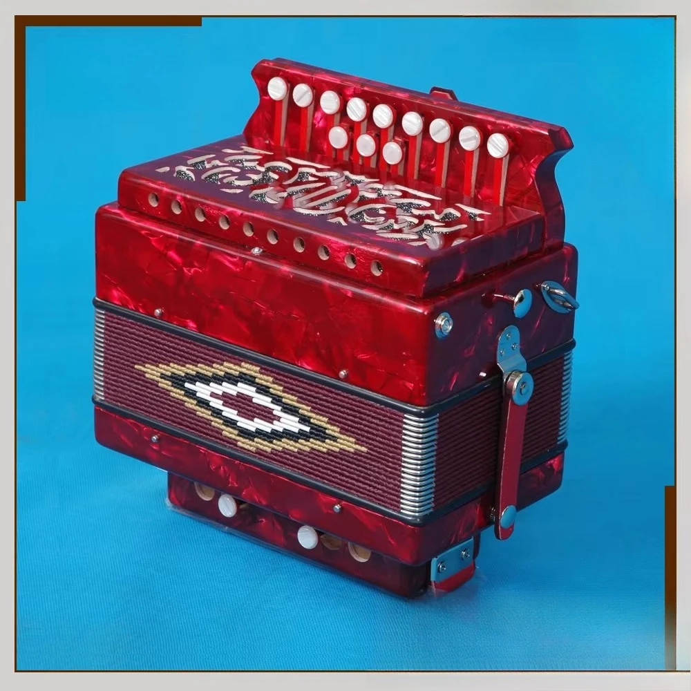 

Высококачественный аккордеон с диатонической целулоидной кнопкой 12K и тростью Cagnoni