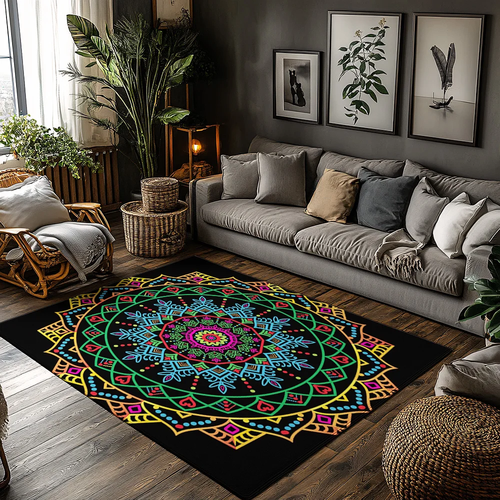 

Colorful Bohemian Carpet Washable Floor Mat Non-Slip Entrance Rug Home Decor Area Rug Living Room Bedroom Decor Turkish Rug Gift
