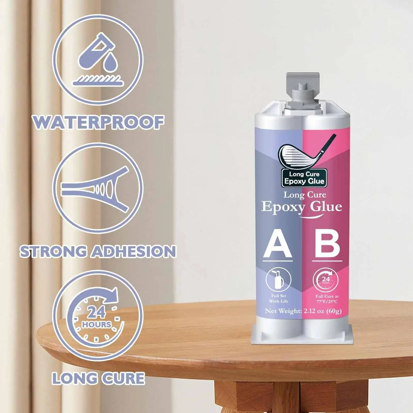 60g High Temperature Resistant Epoxy AB Adhesive for Golf Clubs Strong Potting Metal Adhesive Golf Club Repair Kit