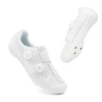 Zapatos de ciclismo de carretera para hombre, zapatillas de deporte de ciclismo de velocidad, zapatos con tacos Spd, zapatos de Pedal plano para ciclismo, calzado para exteriores con autosujeción, blanco