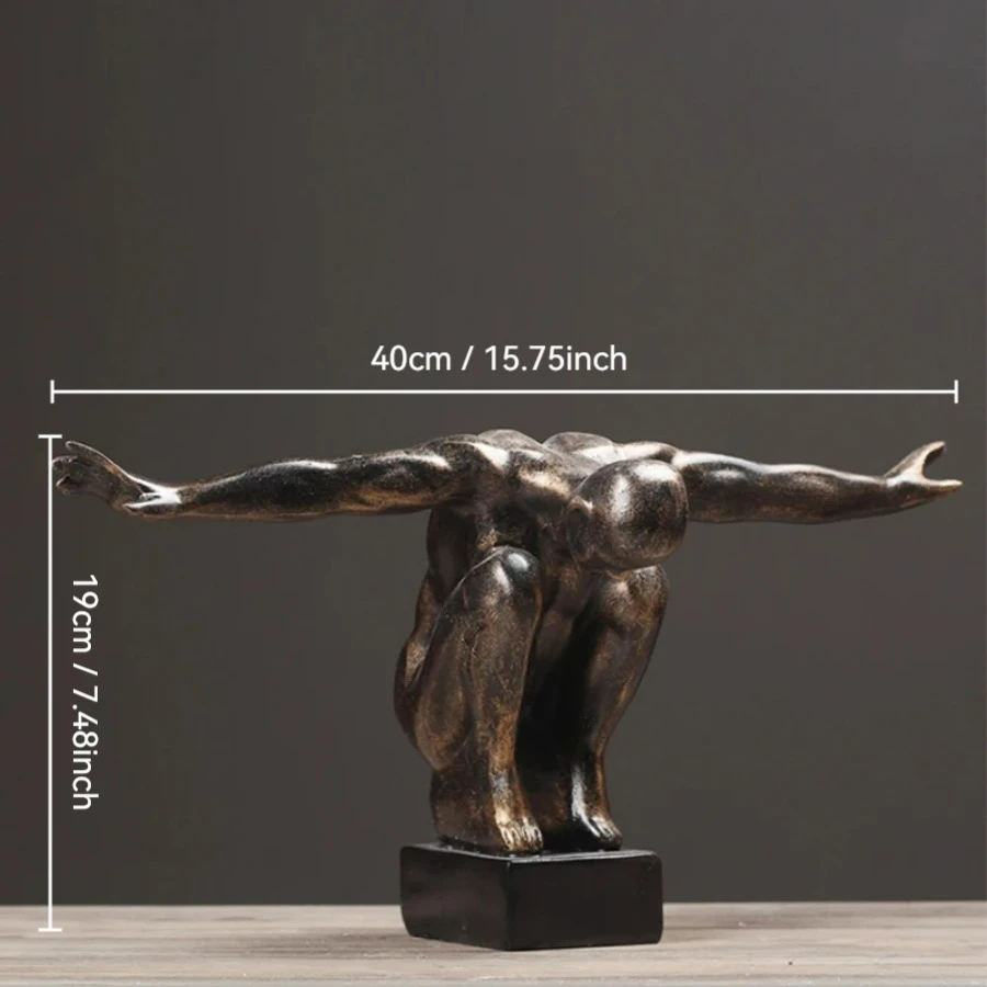 Human Body Art Sculpture Thinker Statues Resin Art Craft Figure Home Decoration Accessories Room Living Room Decoration