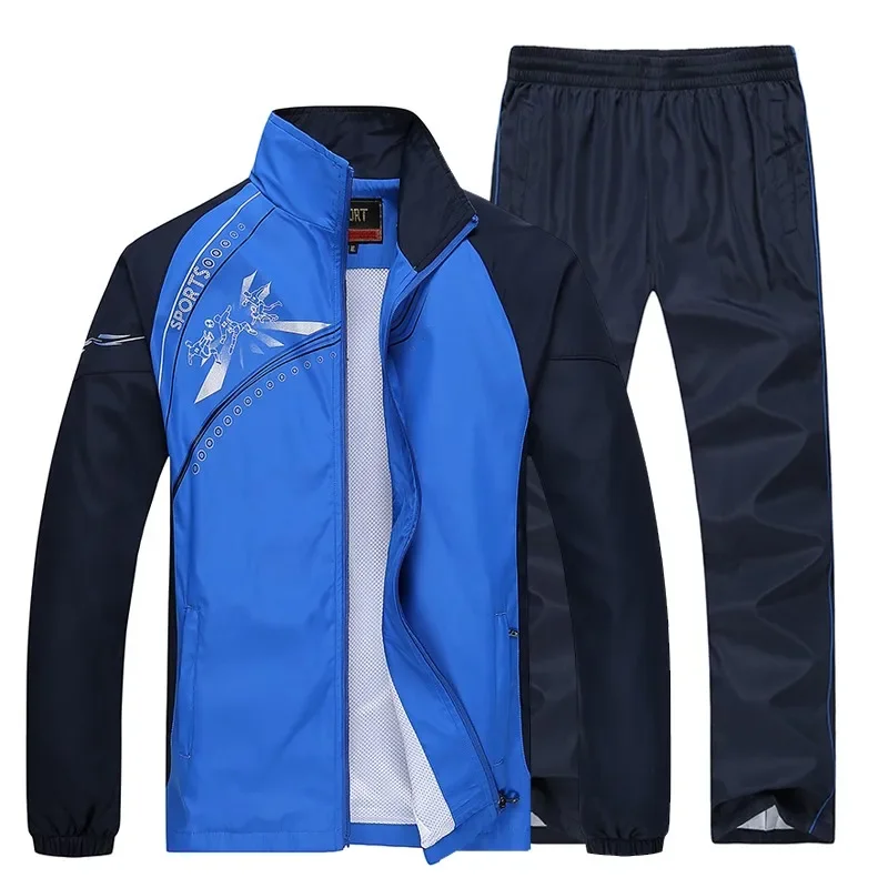 

Men Tracksuits Exercise Menswear Sportswear Outdoors Jacket + Pants Casual Male Sportsuit Mens Hoodies and Sweatshirts Set 5XL