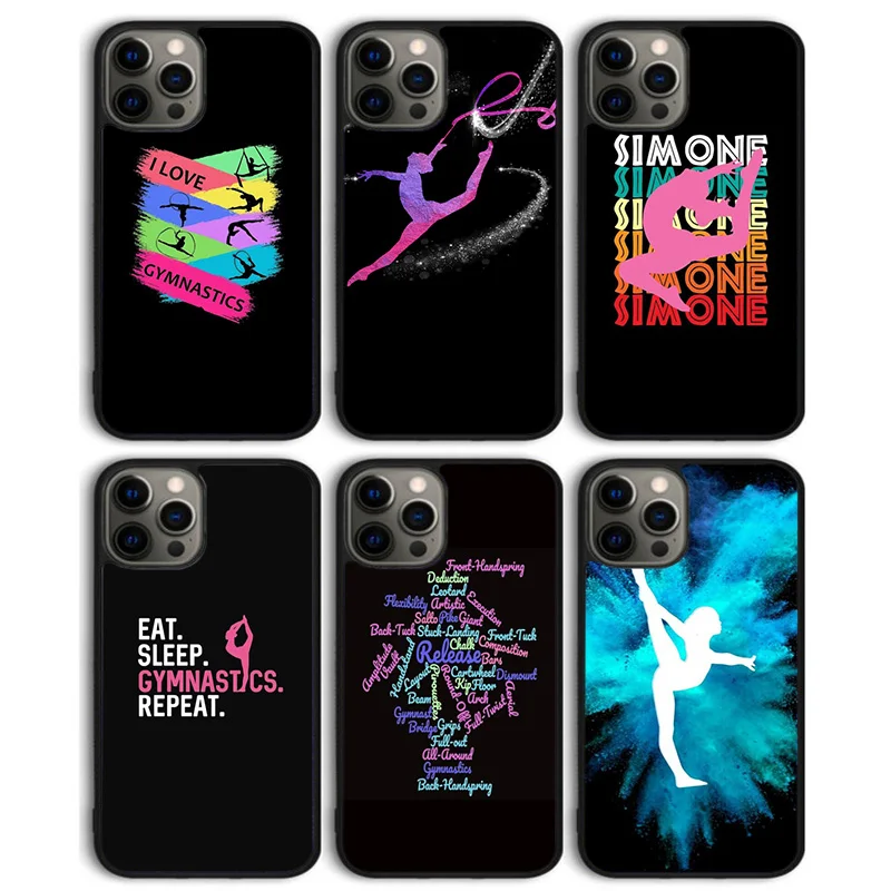 Love Gymnastics silhouette sports Phone Case Cover for iPhone 16 15 SE2020 14 13 11 12 Pro Max mini XS XR PlusS Shell Coque