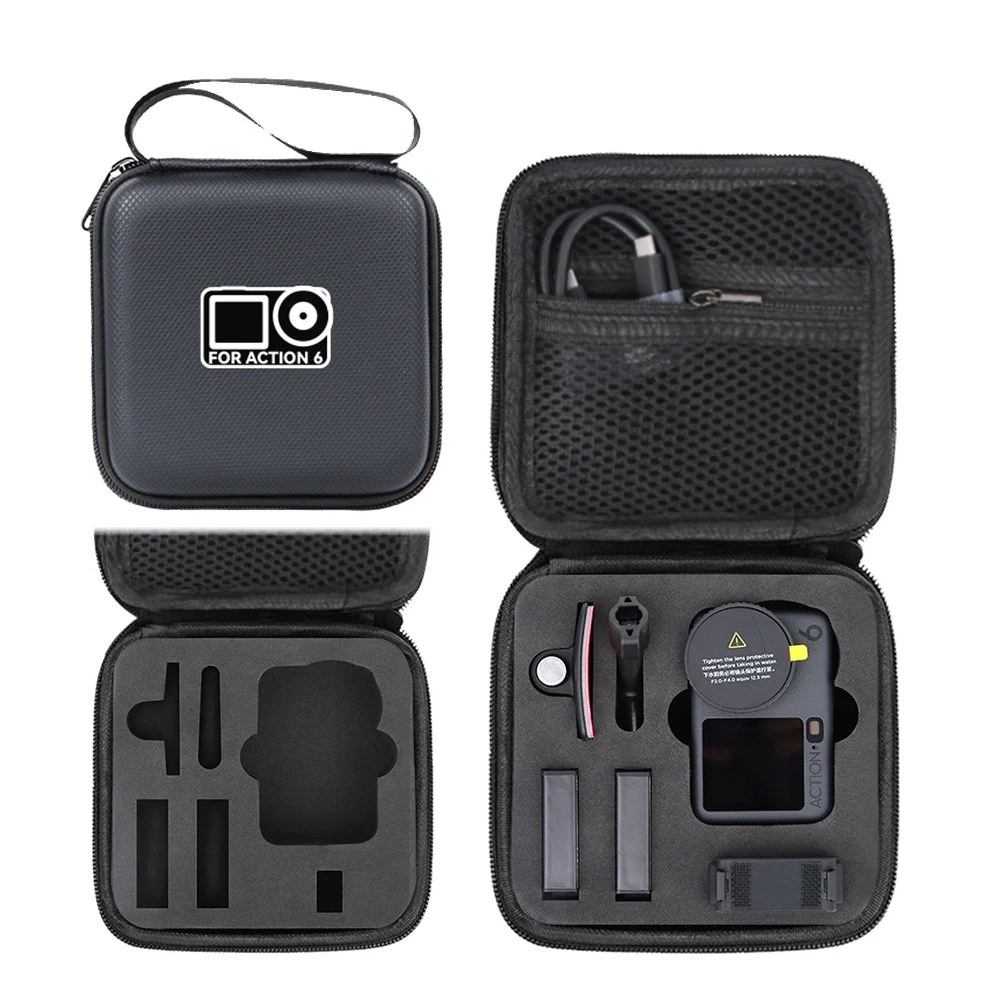 

Travel Carrying Case for DJI Osmo Action6 Creator Bundle,Storage Bag Organizer Waterproof PU Protective Box for Action6 Camera