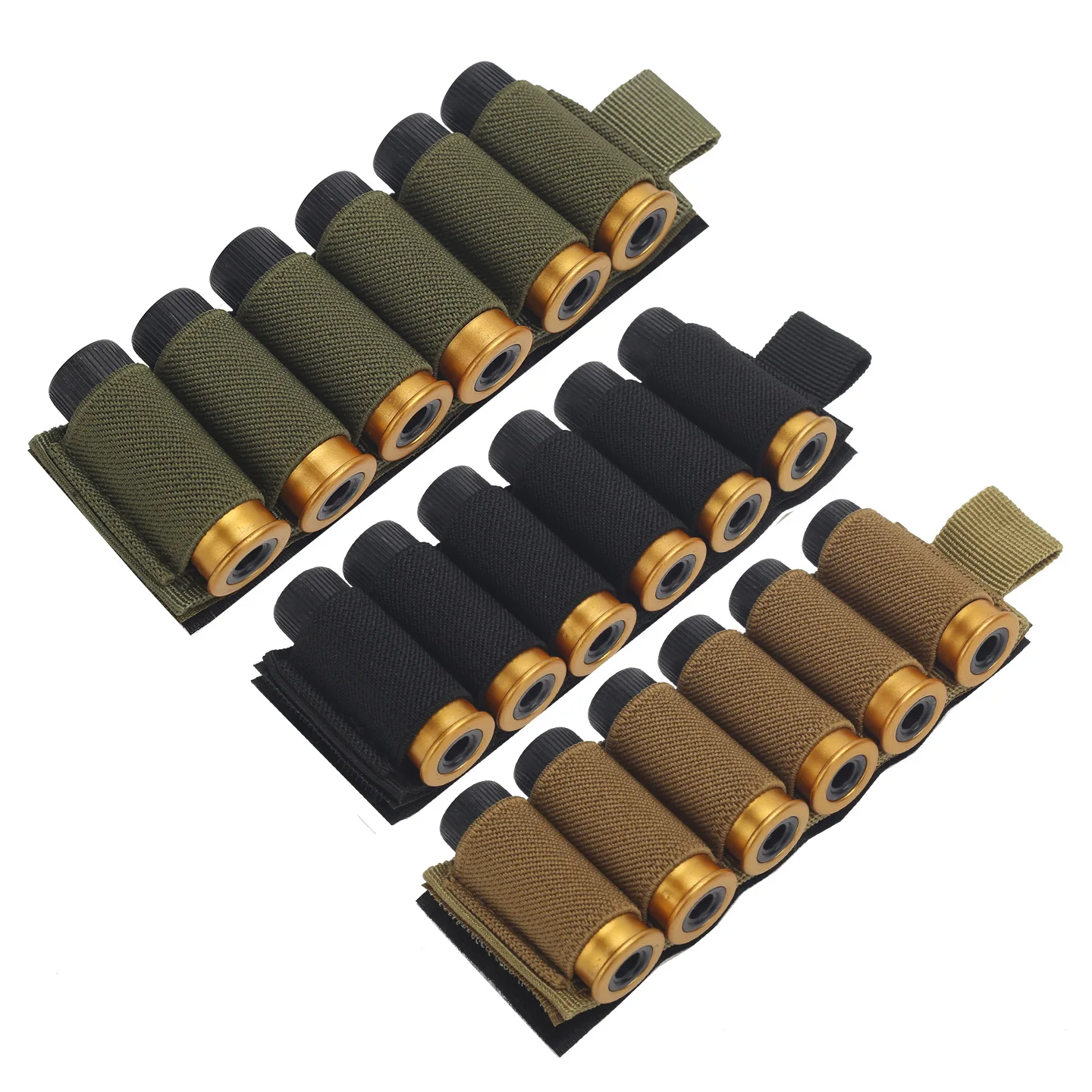 6 Rounds 12 Gauge Shotgun Shell Holder Elastic Ammo Organizer Pouch Tactical Vest Accessory for Hunting Shooting EDC Storage