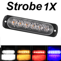 1x Truck 12V 24V 6smd LED Strobe Warning Light Strobe Grille Flashing Lightbar Car Beacon Lamp Amber Yellow White Traffic Light