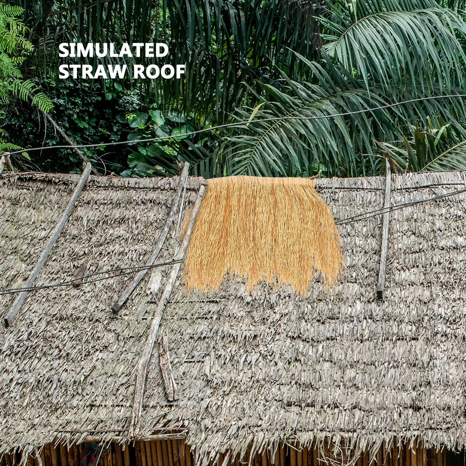 

Realistic 1 Roll Fire Retardant Simulated Margrass Willow Fence Screening Straw Khaki Pe Thatch DIY Roof Artificial Garden