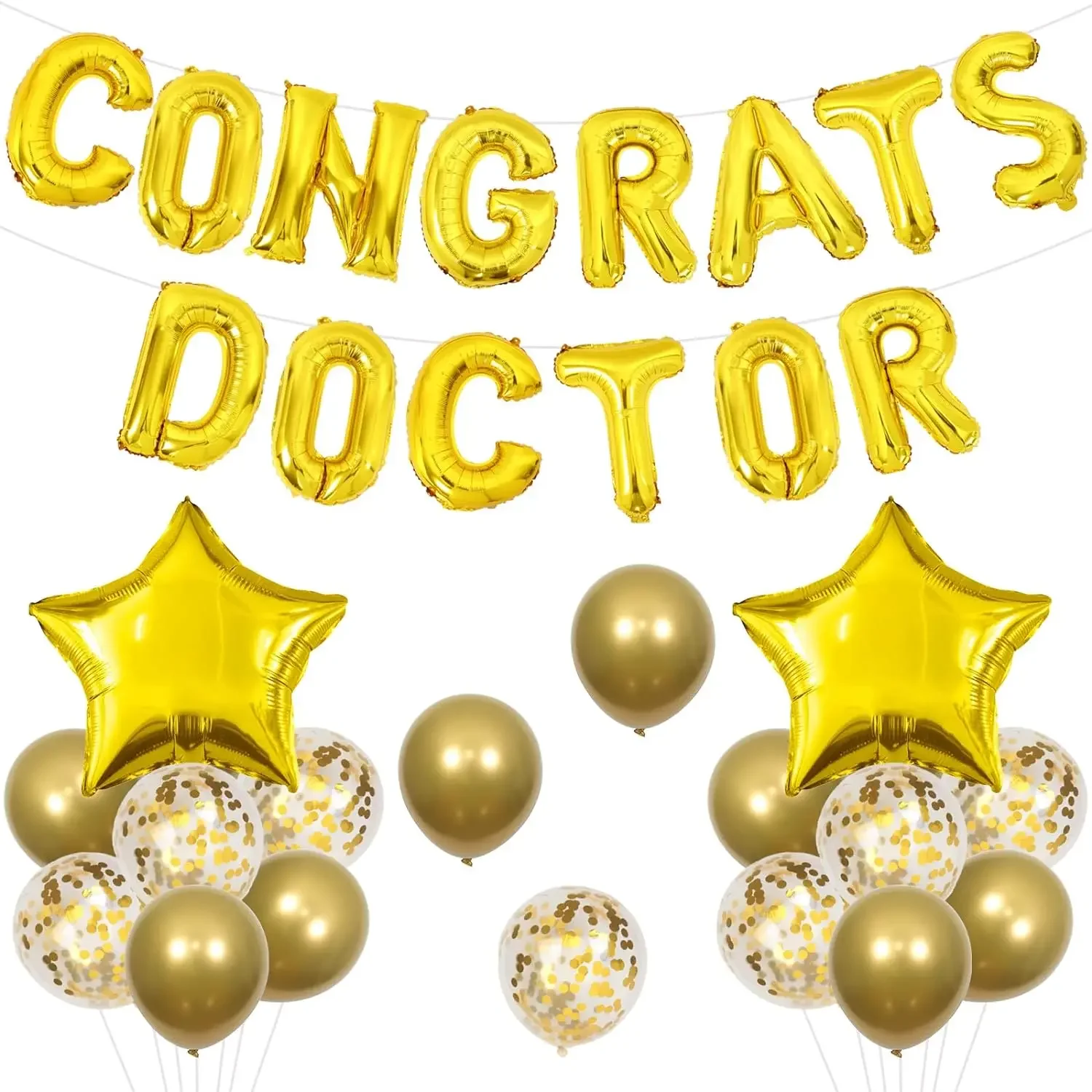 Kreatwow Doctor Graduation Decorations, Balloons Banner, Star Foil Balloons, Nurse DoctorMedical SchoolGraduation PartySupplies