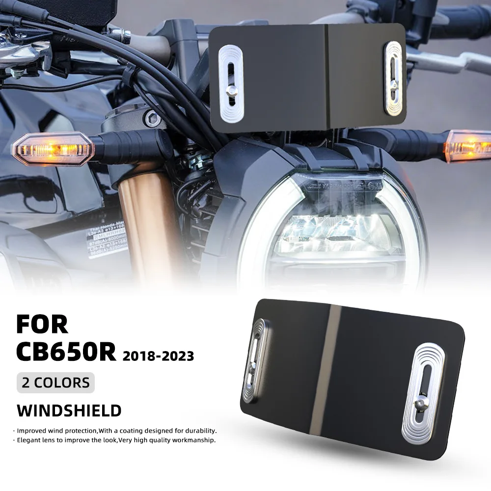 

High-Quality Aluminum Motorcycle Windshield For HONDA CB650R CB 650R 2018 2019 2020 2021 2022 2023 Windscreen Front Deflector
