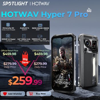 HOTWAV Hyper 7 Pro 5G Rugged Phone 200MP Android 14 6.6'' FHD+ 120Hz Smartphone 36(16+20)GB 256GB 10800mAh 33W Mobile Phone HOTWAV Hyper 7 Pro 5G Rugged Phone 200MP Android 14 6.6'' FHD+ 120Hz Smartphone 36(16+20)GB 256GB 10800mAh 33W Mobile Phone