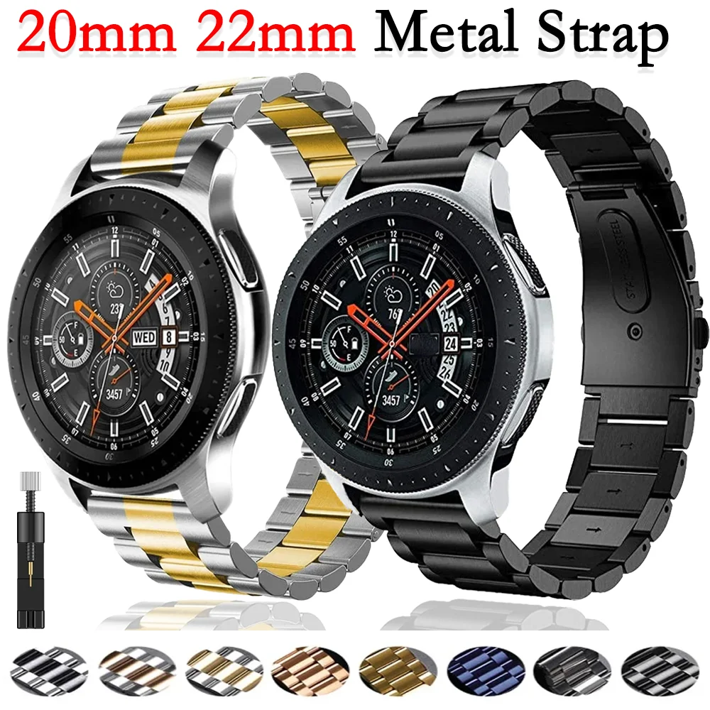 22mm 20mm Metal Strap for Samsung galaxy watch 7 6 5 4 40mm 44mm bracelet wristband for Huawei Watch 5 4 GT5 GT4-3-2 46mm correa