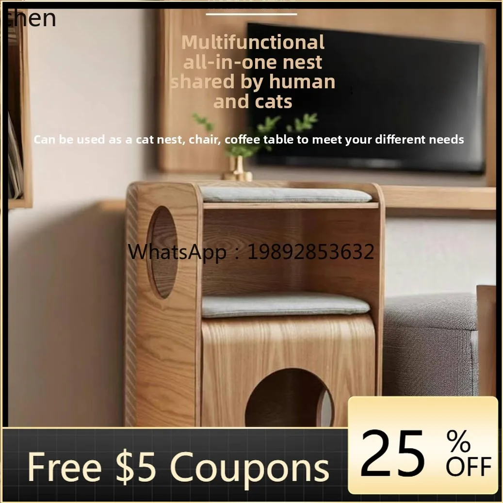 

cat nest bedside table curved house multi-functional cat bed coffee table universal in all seasons