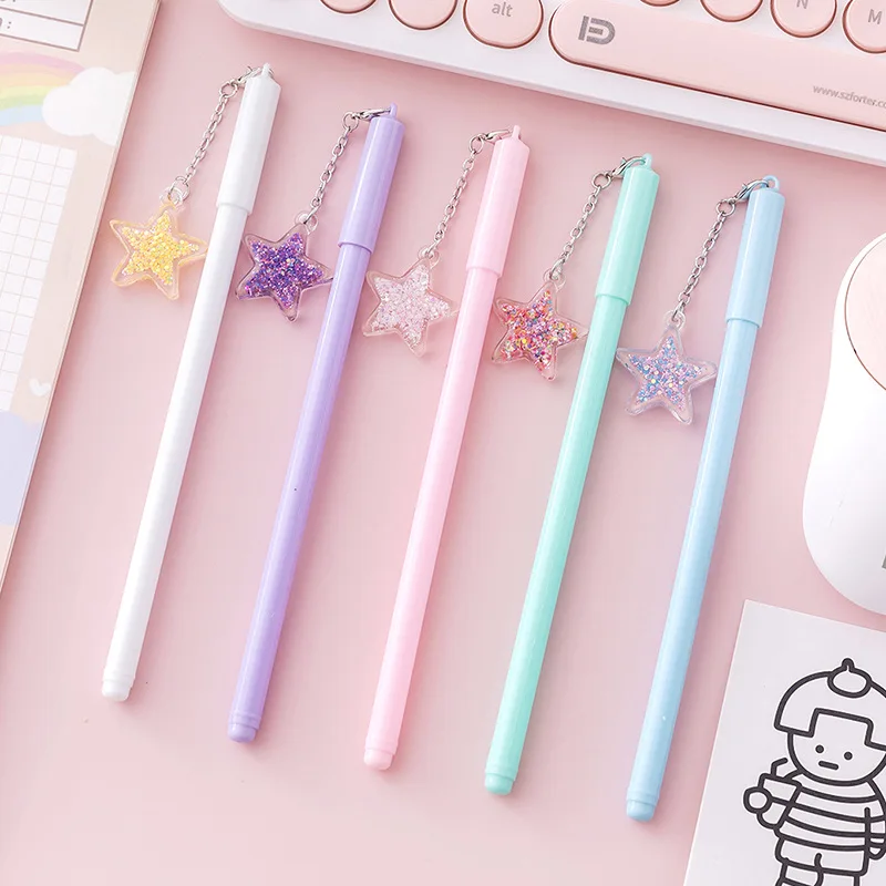 

32 Pcs Girls' Unisex Pen Cute Star Pendant Cute Student Learning Stationery Examination Signature Pen Cheap Kawaii Stationery