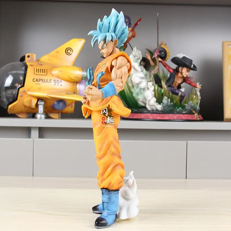 30cm Dragon Ball Z Super Saiyan Anime Figure Blue Son Goku Kakarotto Statue Pvc Dbz Action Figurine Collectible Model Toy Gift