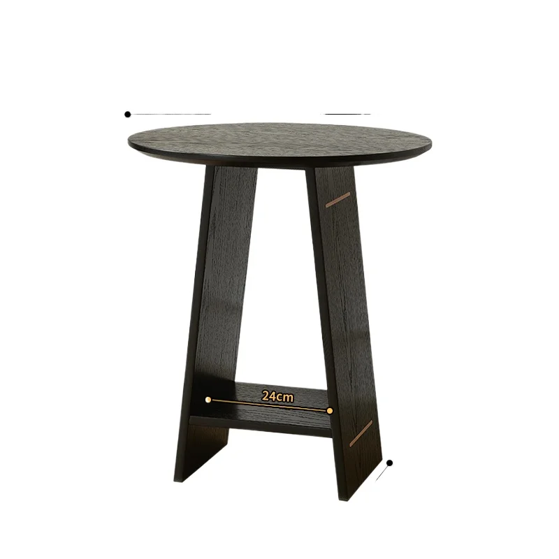 Nordic Solid Wood Round Side Table Space-Saving Modern End Table for Sofa & Living Room Minimalist Luxury Corner Furniture