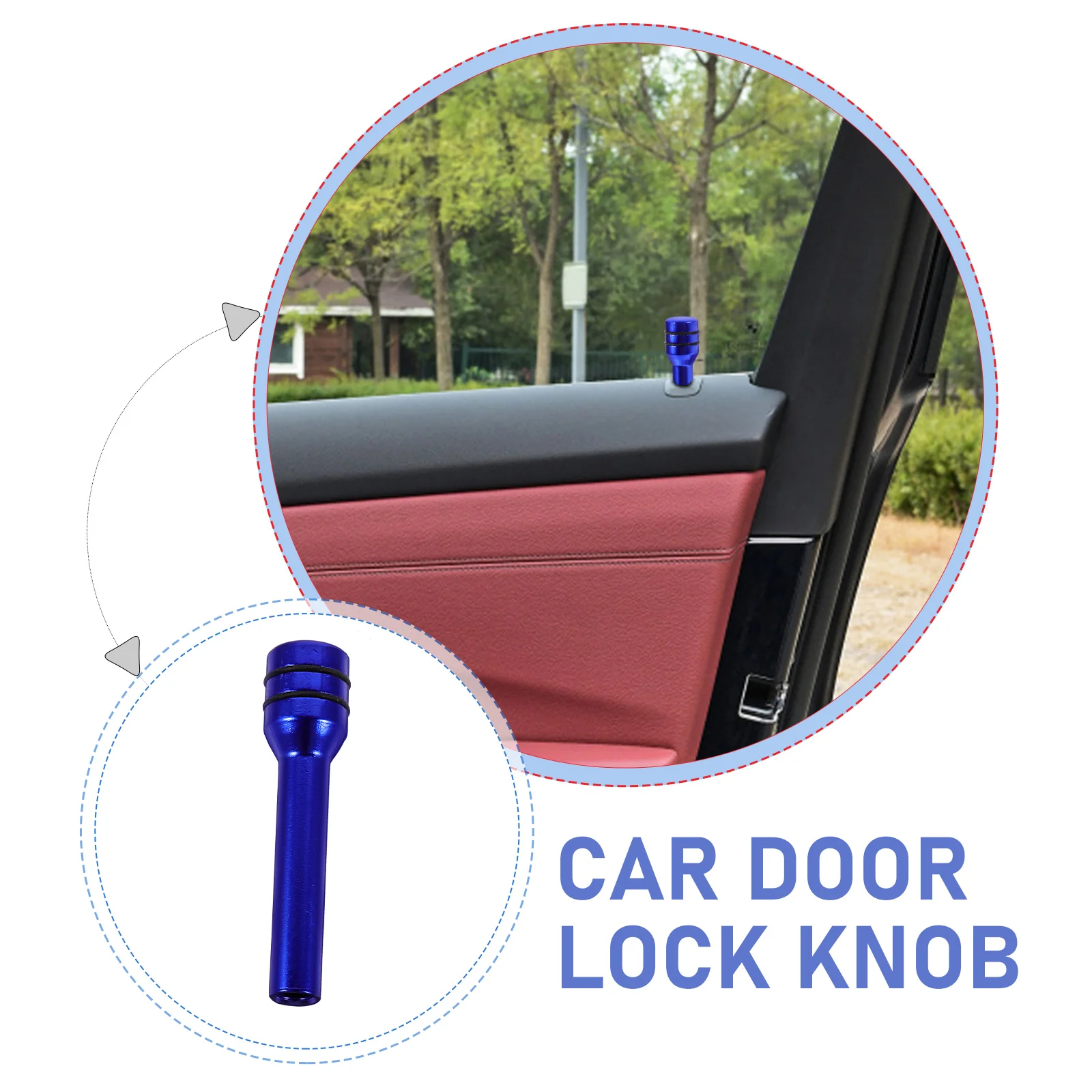 

Aluminum Alloy Car Door Lock Knobs Red Color Easy Install Universal Door Pull Pins Automotive Inner Decor Accessories