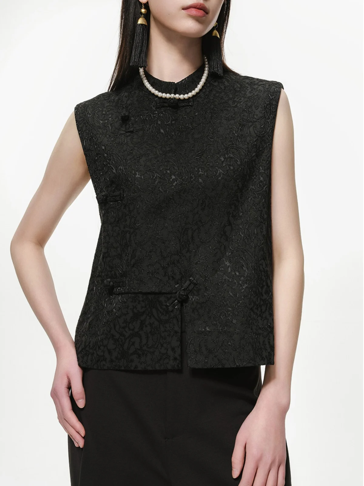 

Новый китайский жилет в национальном стиле с косыми пуговицами для женщин, ранняя весна, новый топ в стиле Тан, полиэстер