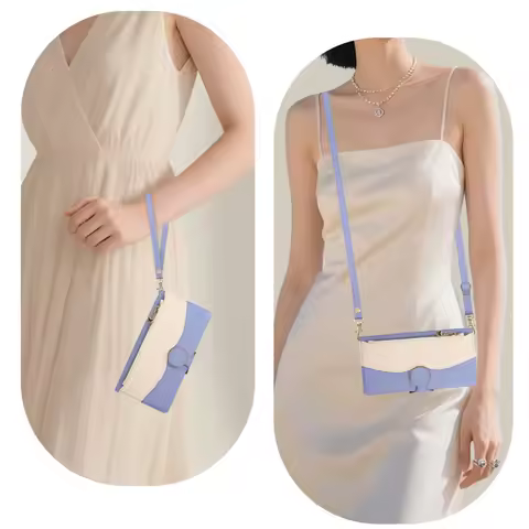 Shoulder Zipper Pocket Case For OPPO K12X A5 Pro A1 F23 F19 Luxury Cossbody Leather 3 Cards Slot Wrist Strap Wallet Flip Cover