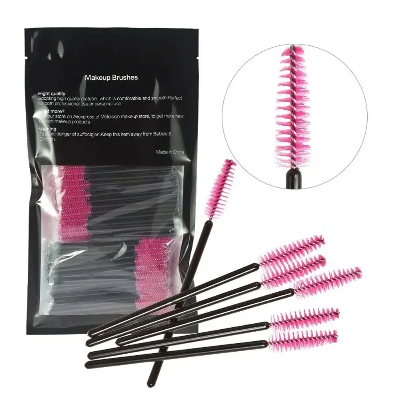 50PCS Makeup Eyelash Mini Brushes Mascara Wands Applicator Spoolers Eyelash Brush