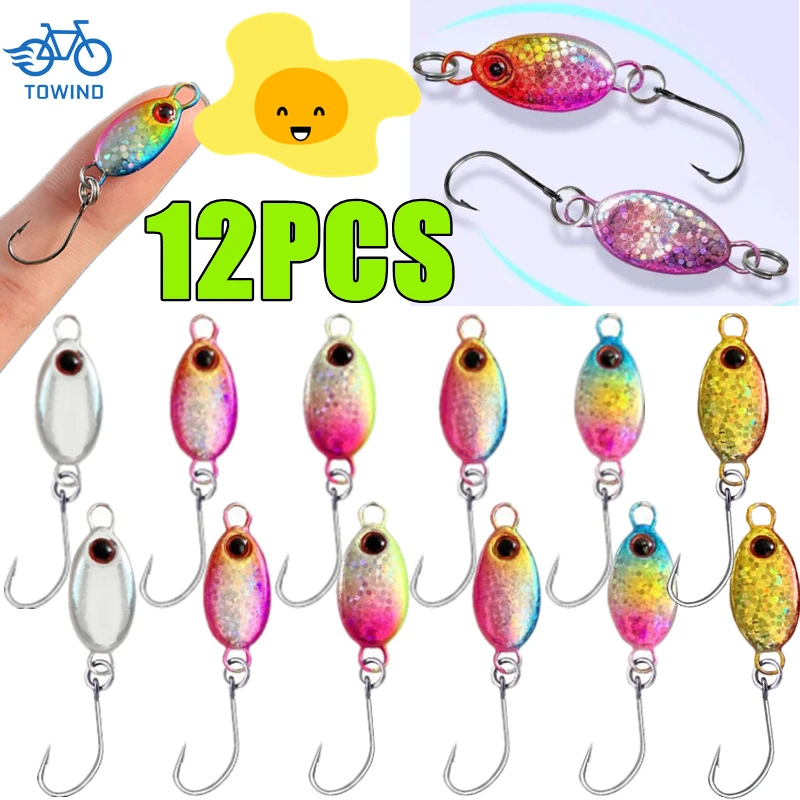 New 12/6PCS Mini Fishing Spoons 2 3 5g Micro Spoon Trout Area Spinner Bait Artificial Spinning Jigs Fishing River Trout Lures