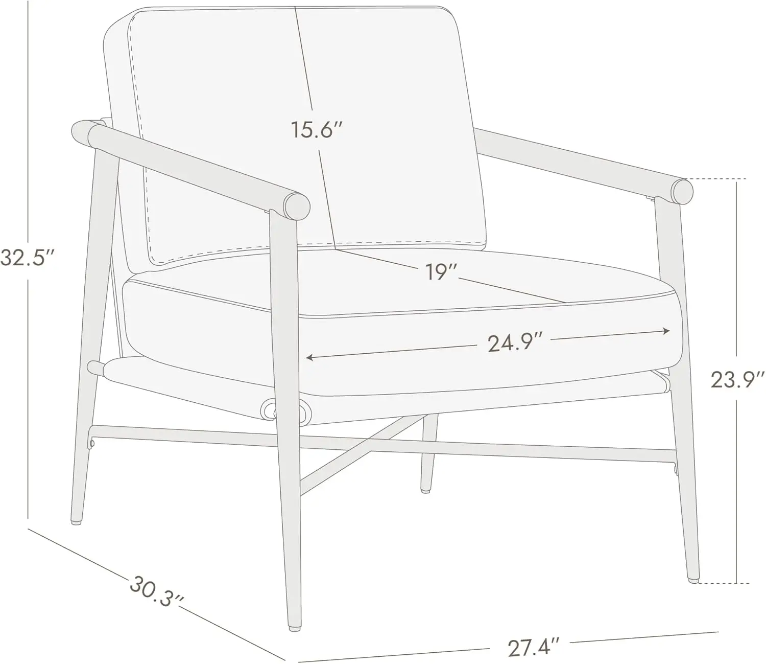 Watson & Whitely Accent Chairs Set of 2, Mid Century Arm Chair for Living Room Bedroom, Modern Reading Chair Upholstered Lounge