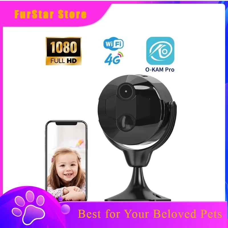 FurStarSecurity Camera Mini 4G WiFi Two-way Audio Wide Angle Night Vision Baby Monitor Pet Nanny Cloud CMOS PTZ IP65