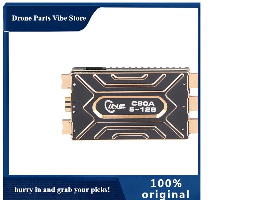 

Регулятор скорости APT-MOTOR HOBBY C80A 5-12S ESC с шестислойной платой PCB 3OZ для снижения потерь тока для FPV-дронов