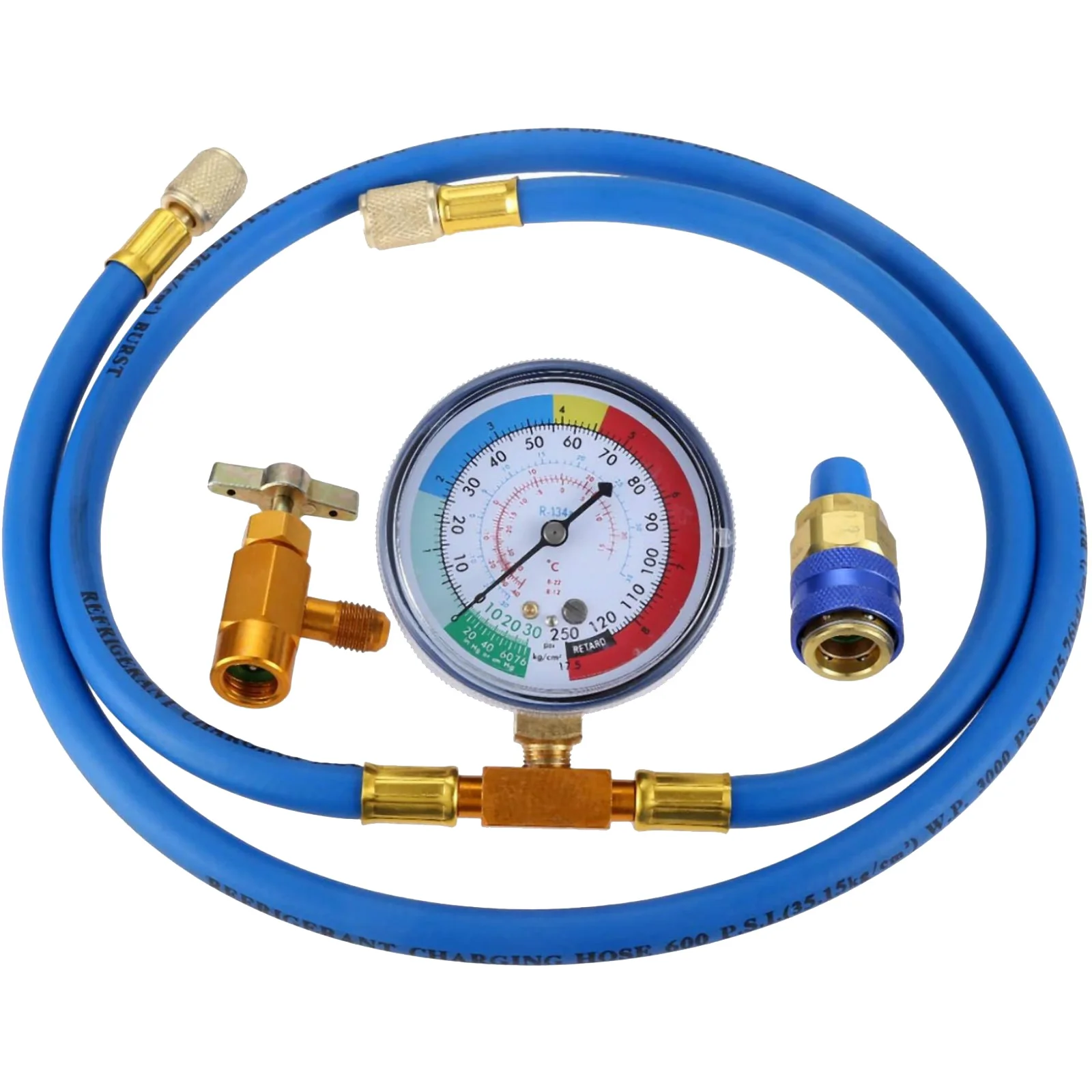 

R134A Refrigerant Charging Hose with Gauge Automotive AC Refill Kit Compatible Gas Pressure Measuring Tool For Car Air Repair