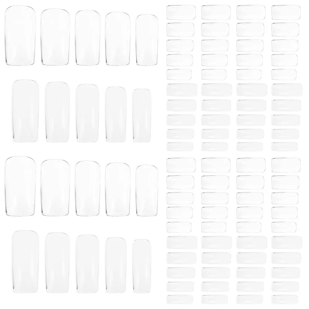 1000Pcs Clear Nail Tips Multi Size Full Cover False Nails Easy Apply Removable Press on Nails Kit for Salon Home Nail Extension