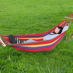 Tecido Swing Hammock para Adultos e Crianças, Mobília ao ar livre, Quintal, Duplo, Reclinável, Salão, Jardim