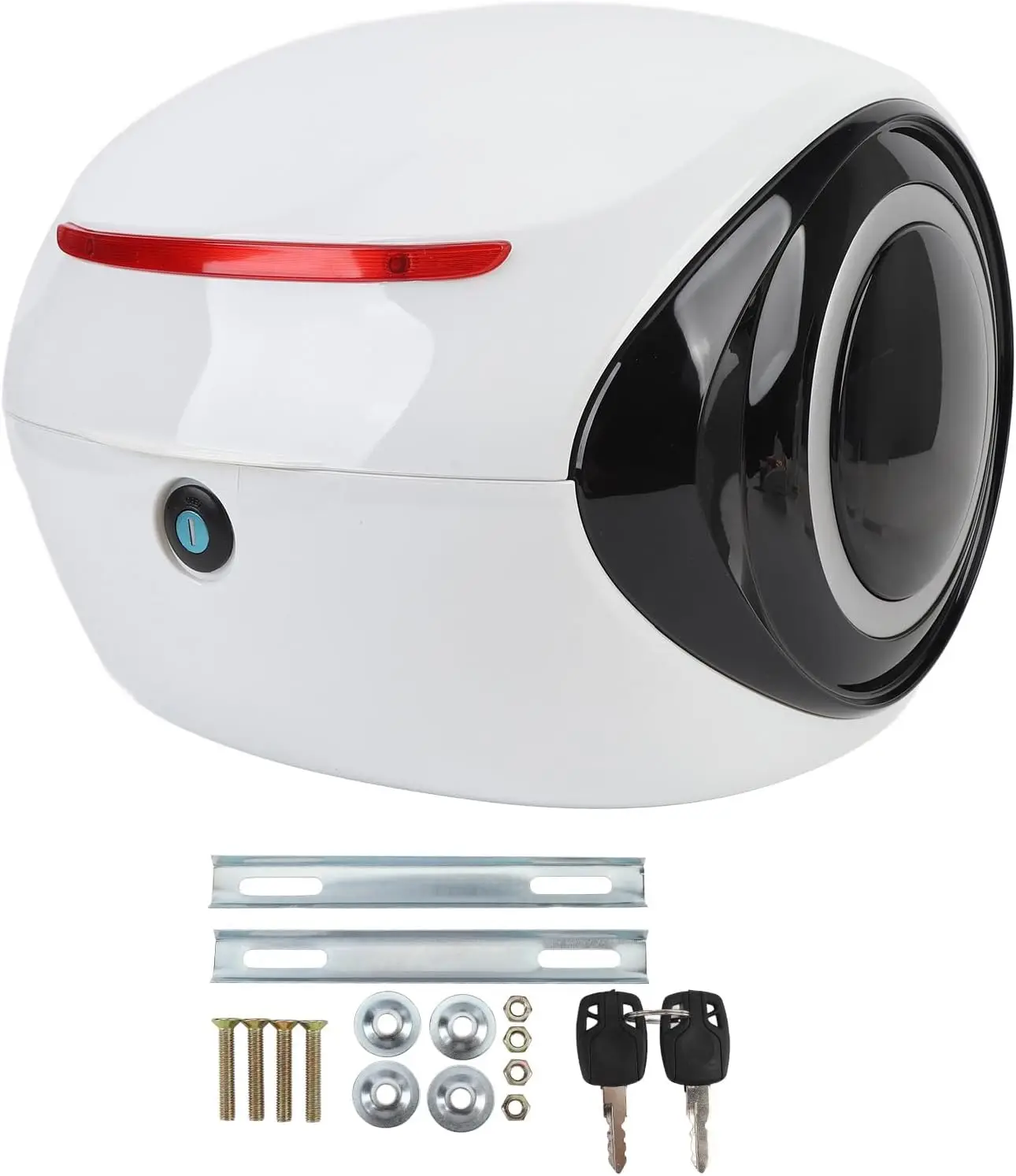 

Верхний чехол для мотоцикла ABS 32L, водонепроницаемый, пыленепроницаемый, хвостовой ящик в спортивном стиле, багажник для хранения скутера, электрического велосипеда (белый)