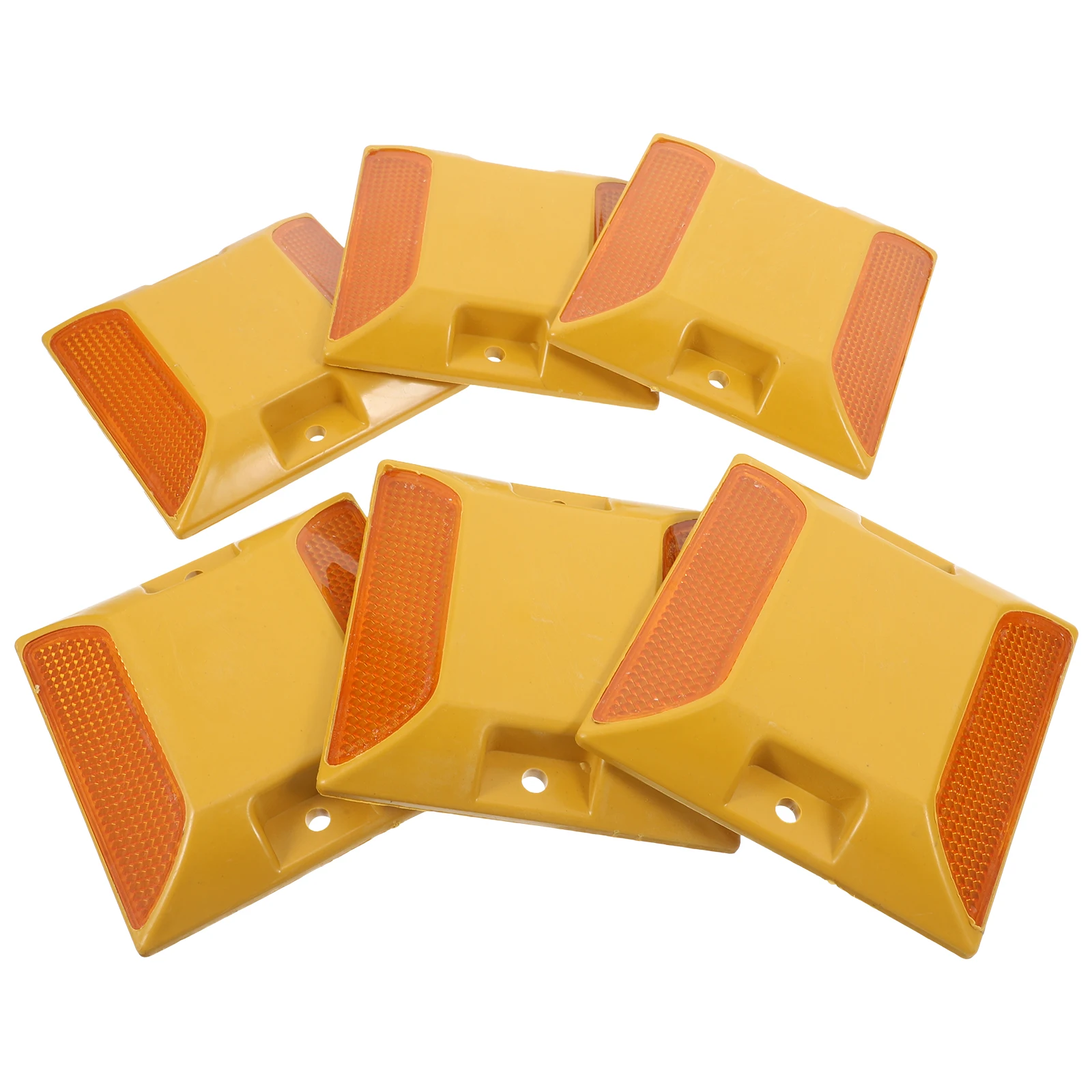 6pcs Reflective Road Driveway Traffic Safety Raised Design Plastic Reflectors For Night Driving Heavy Duty Pavement Lane