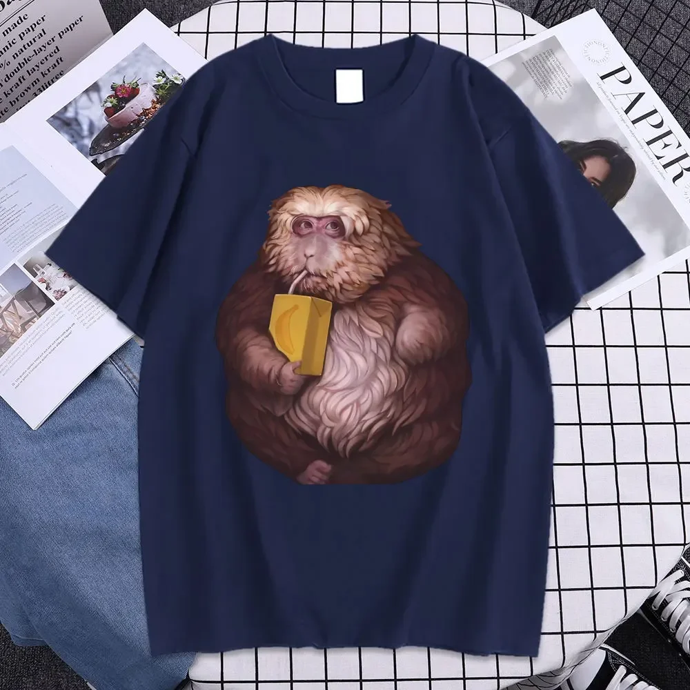 Funny Zoon XingXing Monkey Graphic Print T Shirt Summer Cotton Short Sleeve T Shirts Men's O-Neck Clothes Cool T-shirt Oversized